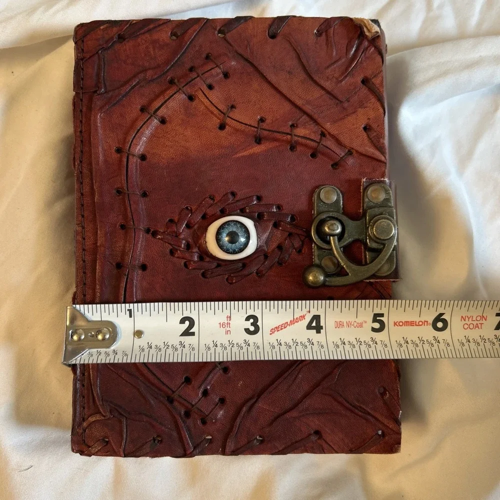 Hocus Pocus Leather Journal Spell Book 5x7 Lock Clasp